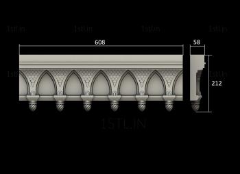 Cornice (KRN_0076) 3D model for CNC machine